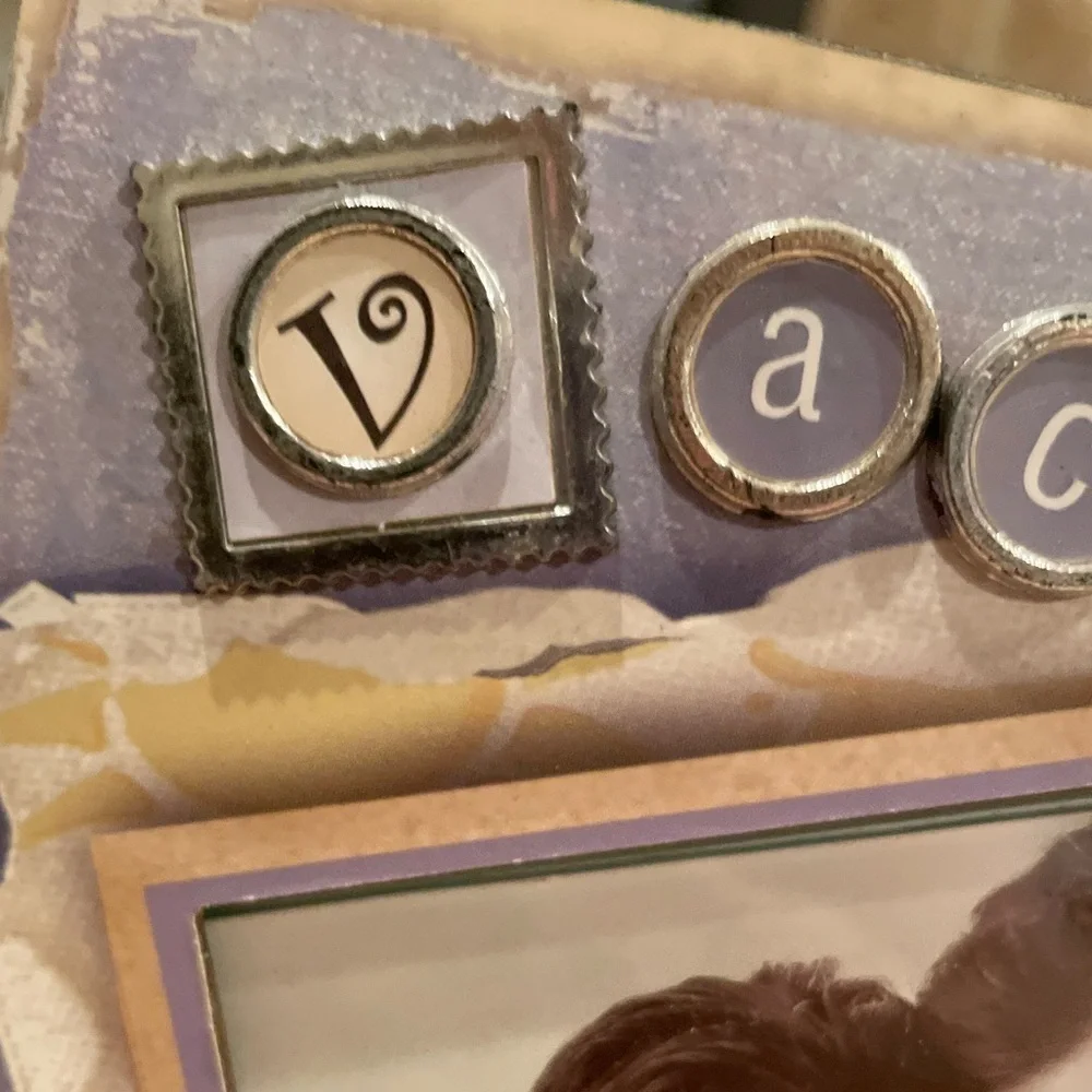 Life is Good Distressed Shabby Chic Shell Beach Coastal Frame Silver Blue 4x6